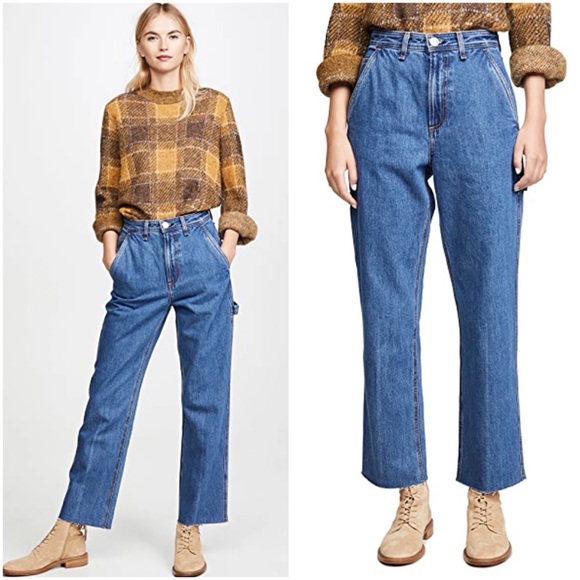 Rag & Bone Ruth Super-High Rise Straight Jeans in Clean Lagoon - Picture 2 of 16